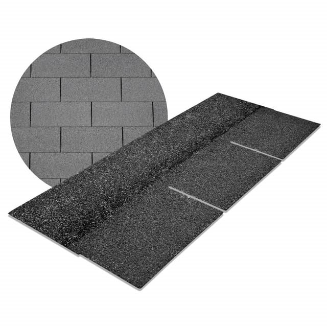 Dachschindeln Rechteck 3 m² mit Glasvlieseinlage Schwarz (01)
