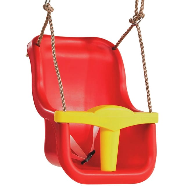 Babyschaukel LUXE mit Seil RotGelb