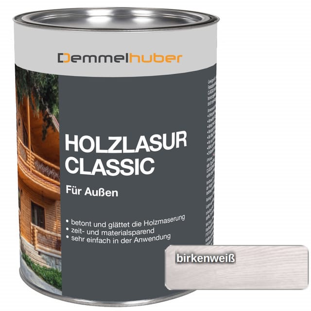Holzschutzlasur CLASSIC Birkenweiß 25 Liter