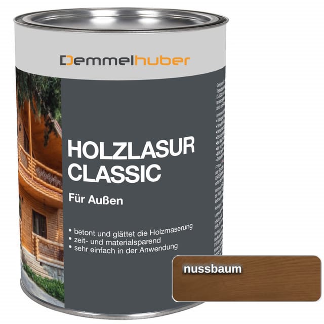 Holzschutzlasur CLASSIC Nussbaum 25 Liter