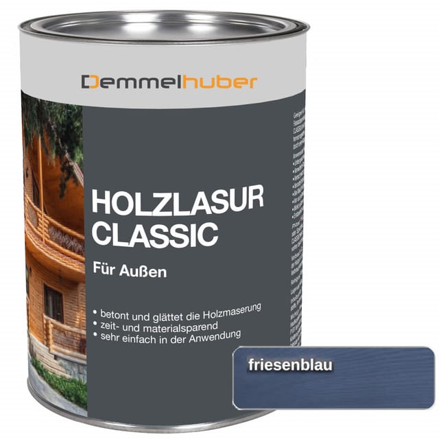 Holzschutzlasur CLASSIC Friesenblau 25 Liter