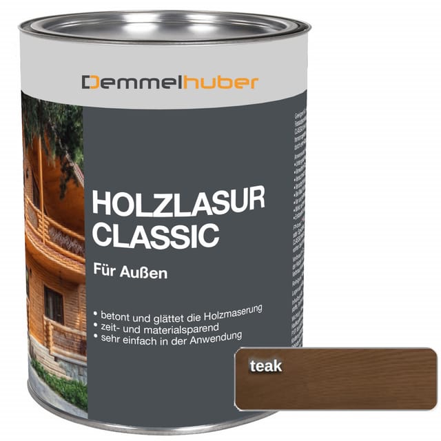 Holzschutzlasur CLASSIC Teak 075 Liter