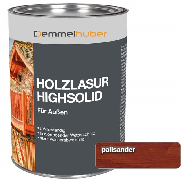 Holzschutzlasur HIGH SOLID Palisander 25 Liter