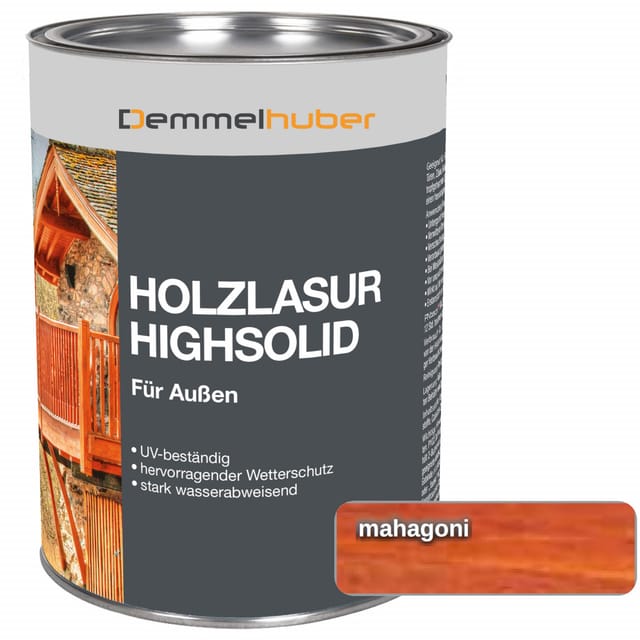 Holzschutzlasur HIGH SOLID Mahagoni 25 Liter