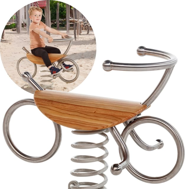 Federwippe Federtier FAHRRAD Schaukelwippe für Kinder Privatgarten & Spielplatz DIN EN 1176