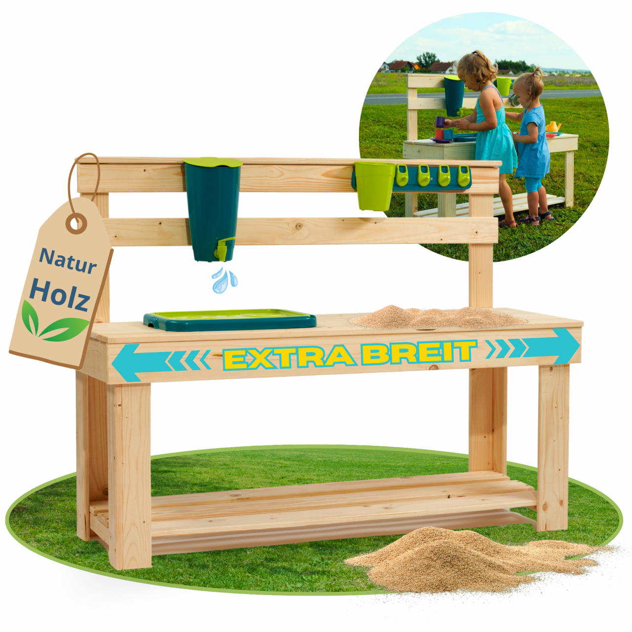 Matschküche ELLA Kinderküche mit Spülbecken & Wasserhahn