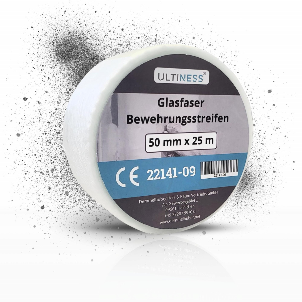 Glasfaser Bewehrungsstreifen 50 mm x 25 m Fugendeckstreifen & Fugenband für Trockenbau 1