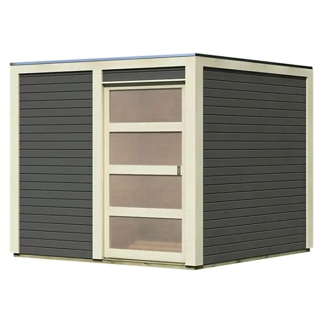 Gartenhaus QUBIC 19 mm 246 x 246 m Terragrau