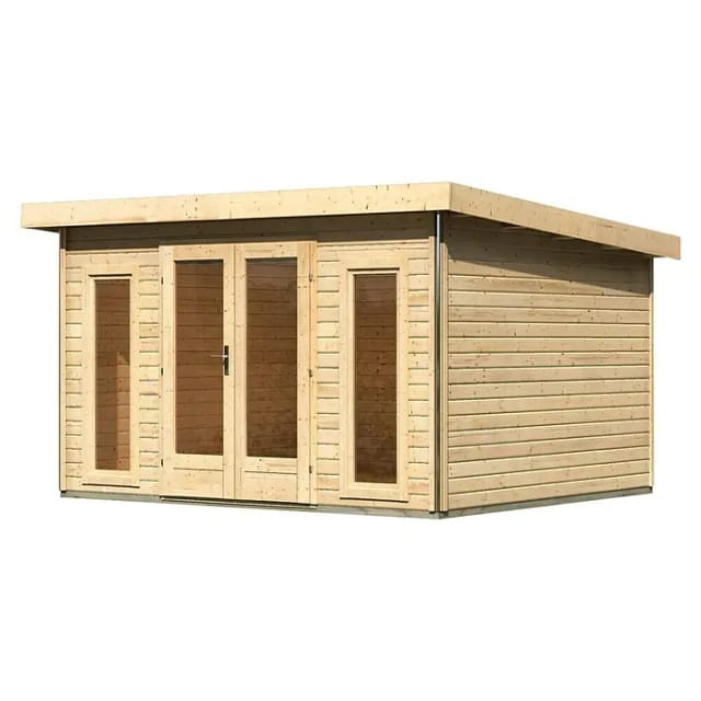 Gartenhaus Holz RADEBURG 2 369 x 309 m Naturbelassen Ohne Anbaudach