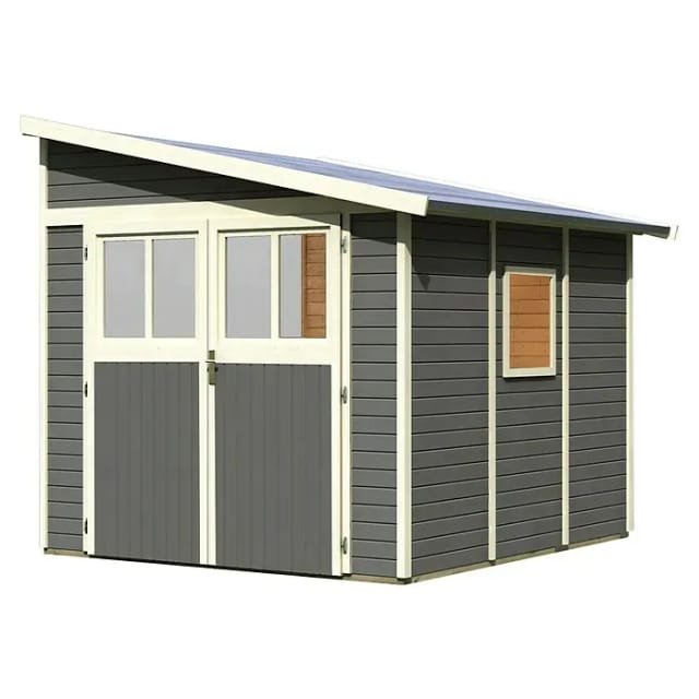 Gartenhaus Holz BOMLITZ 3 238 x 268 m 19 mm Anbauschuppen Terragrau