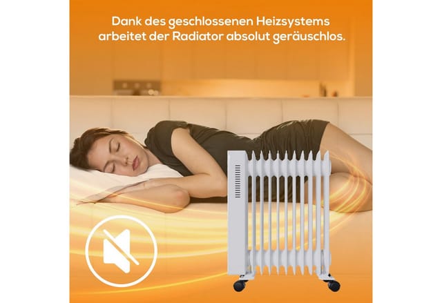 Ölradiator, Elektroheizung TT-OR 311 in weiß mit 11 Rippen und 2500 Watt, drei Heizstufen, mit WiFi