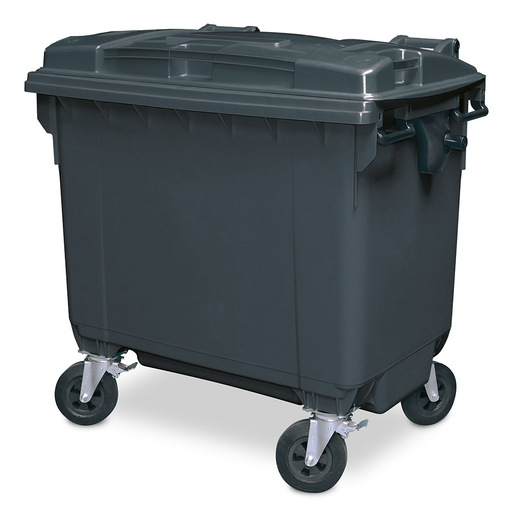 Brb Müllcontainer/mgb 660 Liter, En 840-6, Bxtxh 1360x765x1235 Mm, Grau Mit Farbigem Deckel (grau/grau)