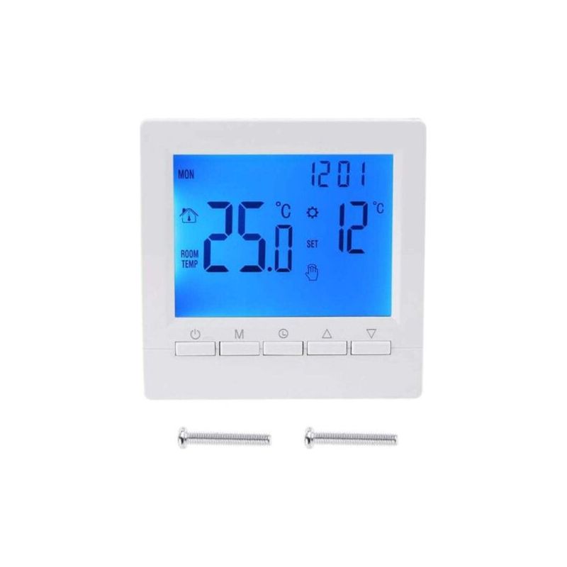 Fenoplastica Intelligenter Thermostat An Der Vorderwand Mit Lcd-bildschirm Zur Beleuchtung Der Pflasterung - Blaue Rückbeleuchtung