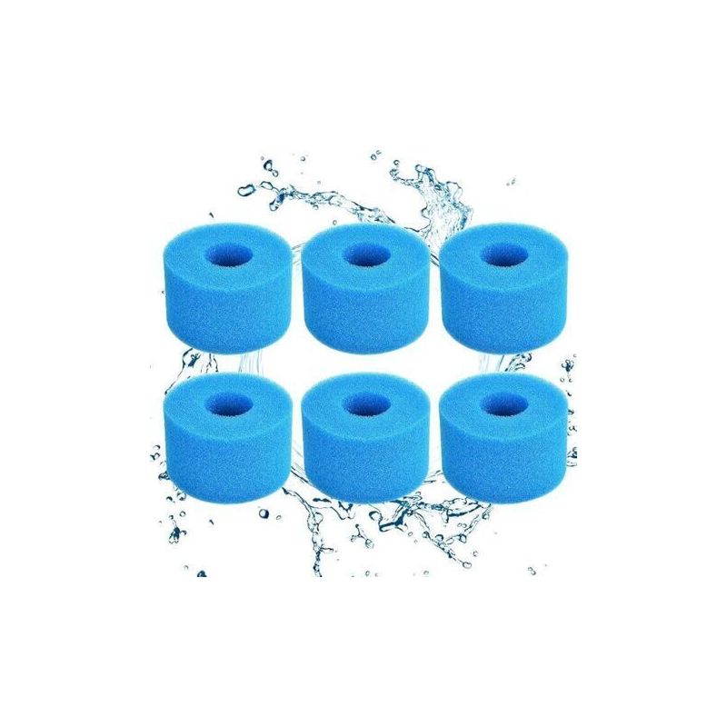 Fenoplastica 6er-pack Filterschwämme, Schaumstofffilterkartuschen, Poolfilterschaum, Wiederverwendbar Und Waschbar, Schaumstofffilter Für Spa Und Schwimmbad (10,87 × 7,34 Cm)