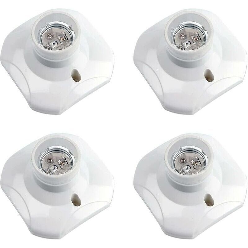 E27-deckenfassung Aus Weißem Kunststoff, 4er-pack Für Led-lampen, Kompatibel Mit 220–240 V, Ideal Für Garagen Und Wände