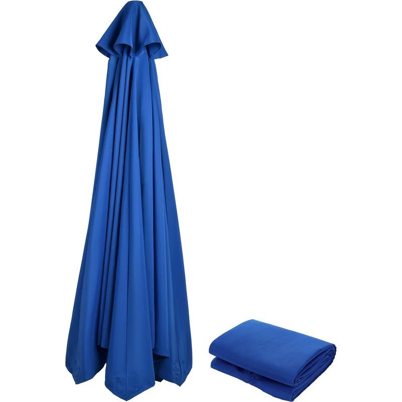 Uv-, Wind- Und Regenbeständiger Sonnenschirm Für Terrasse Und Garten – 200 Cm, Blau, 6 Streben, Ideal Für Garten Und Strand