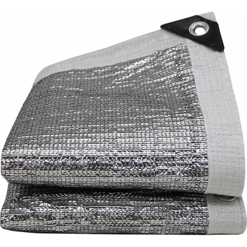 99 % Reflektierendes Aluminium-sonnensegel – 2 X 2 M Sonnenschirmnetz Mit Verstärkten Ösen – Hochleistungs-uv-schutz