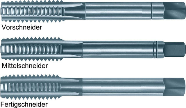 Hand-Gewindebohrer DIN 352 HSS li. M 8,0 Satz