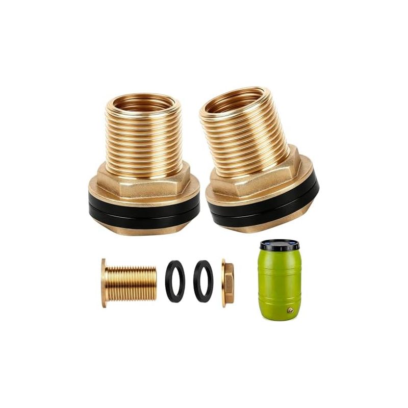 Messinganschluss Für Regenwassernutzung, Anschluss Für Tanks, 1/2" Innengewinde X 3/4" Außengewinde", Mit 4 Dichtungen, Kompatibel Mit Wasserhähnen, Tanks Und Fässern.