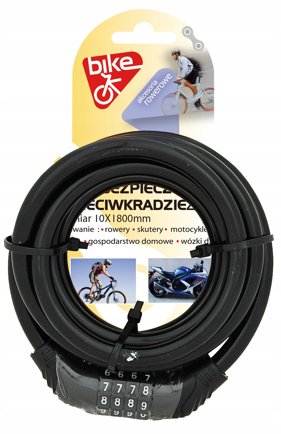 Fahrradschloss Mit Code, Fahrradkabel (1 X 180 Cm)