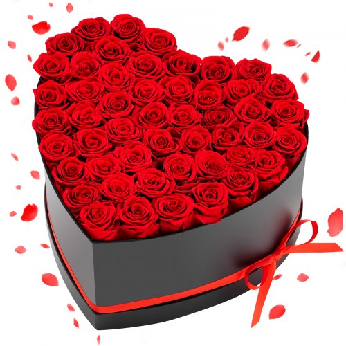 50 Stk. Ewige Rosen In Herzform Box, Konservierter Blumenstrauß, Blumen Geschenkbox Für Ihre Frau, Mütter, Liebespartner, Zur Hochzeit, Zum Muttertag, Valentinstag, Weihnachten, Rot