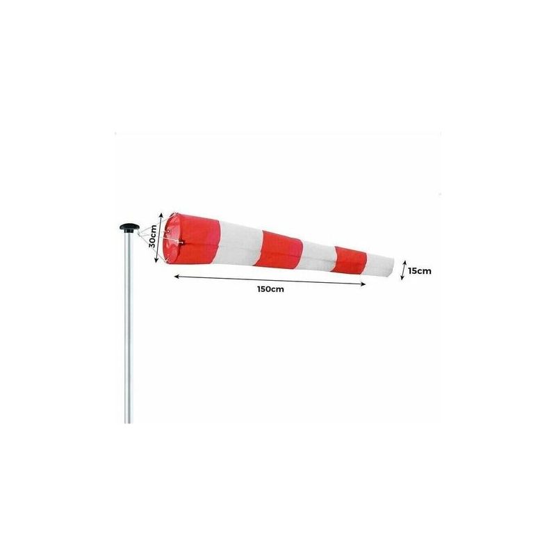 Enowelir Windsack Für Den Außenbereich, Rot-weiß, 150 X 45 X 25 Cm, Mit Aufhängesystem Und Drehgelenk, Wetterfest