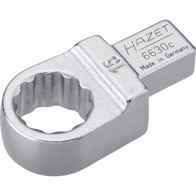 Einsteck-Ringschlüssel 6630C-15, Vierkant 9 x 12mm, Doppel-Sechskant 15mm
