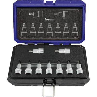 Schraubendreher-Einsatz-Garnitur 1/2" für TORX® 9-teilig T20 - T60