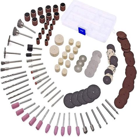 Accessoires Pour Outils Rotatifs Avec 3mm Mandrin/universels Découpage/polissage/perçage/meulage/gravure Accessoires D'Mini Meuleuse & Mini Perceuse Pour Bricolage Artisanat 141pcs-
