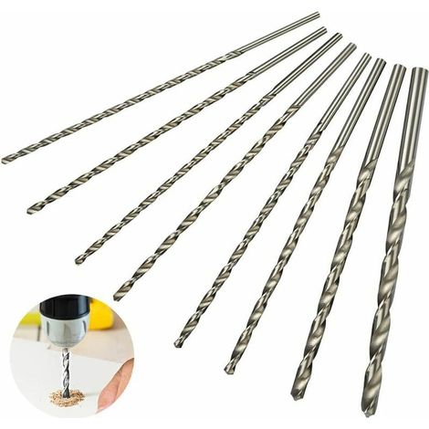 Set De Foret Extra Long 200mm 8pcs Superma, Foret En Acier À Grande Vitesse, Tige Droite Avec Diamètre De 4mm, 4.2mm, 4.5mm, 5mm, 5.2mm, 6mm, 8mm, 10mm
