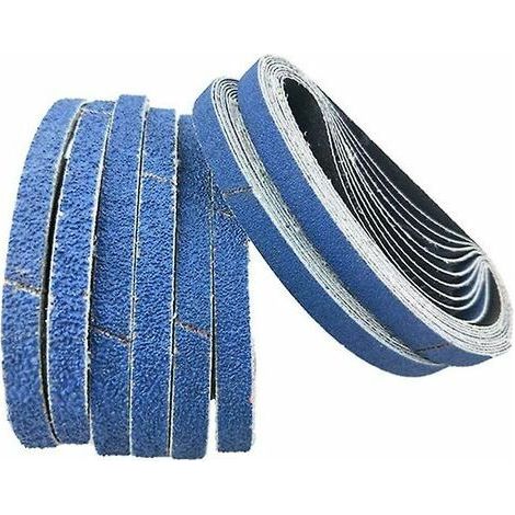 Bandes Abrasives En Corindon Zirconium, 13 X 457 Mm, Chaque Grain 4 X 40/60/80/120 - Paquet De 16 Bandes Abrasives