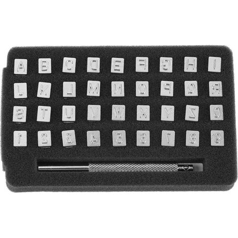 36pcs Lettre À Frapper, Lettre Punch Kit De L'Alphabet Outils De Poinçonnage De 26 Lettres Et 10 Numéros Leathercraft Lettres Pour Sac De Ceinture Chaussures Marquage Artisanal(6mm)