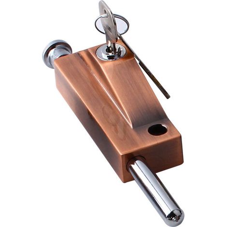 Verrou De Porte Multifonction Pour Porte De Garage - Verrou De Porte Universel - Avec 1 Clés - Pour Usage Intérieur Et Extérieur - Bronze Rouge，une Pièce，