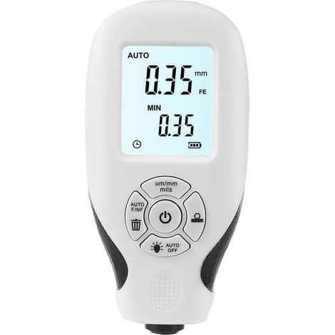 Jauge D'Épaisseur De Peinture, Jauge De Profondeur De Peinture De Voiture Avec Écran Lcd Rétroéclairé Jauge D'Épaisseur De Revêtement Numérique Pour Voiture Automobile, Blanc, Une Pièce,