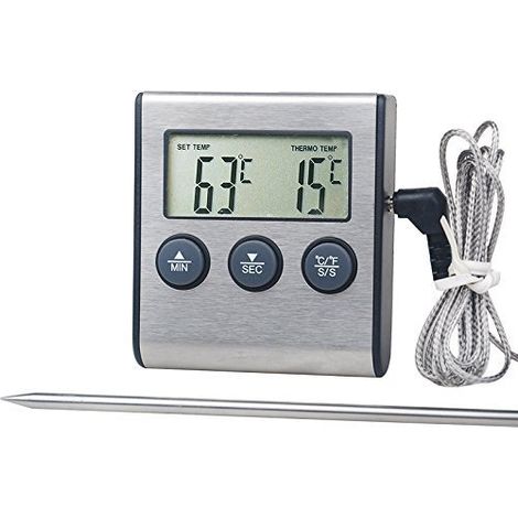 Thermomètre Bbq - Thermomètre Bbq Sonde De Cuisson Des Aliments Pour Viande Thermomètre Avec Minuterie Outil De Mesure De La Température