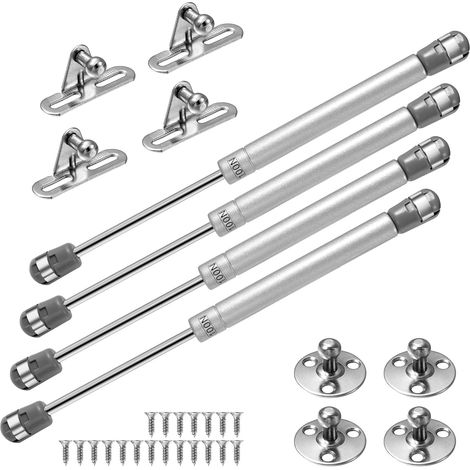 4 Ressorts À Gaz 100n, Pistons À Gaz Pour Portes, Vérin De Meuble, Charnière D'Armoire, Amortisseur De Charnière Pour Armoires De Cuisine, Argent