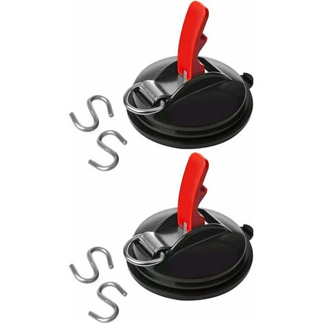 2 Pcs Ventouse Avec 4pcs Crochets En S,multifonctionnel Ventouse Camping Crochet D'Aspiration Extra Fort Fixation Support Ventouse Support Ventouse Pour Voiture Camping Camping-car Tendeur 1311.5cm