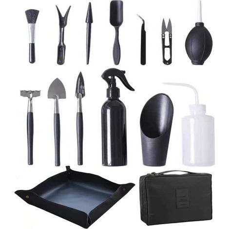 15 Pièces Outils Pour Plantes Succulentes - Tapis De Rempotage De Plantes Et Sac De Rangement, Mini Outils De Transplantation De Jardin Pour L'Entretien Des Plantes De Fleurs Fées Miniatures Intérieur