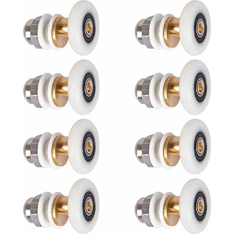 Roulette Porte Douche, Roulettes De Porte Coulissante Cabine De Douche Porte Poulies Roue De Rechange Pour Rouleau Avec Diamètre De Roues 27mm, 8 Pièces