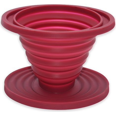 Pliable Versant Compte-gouttes À Café Pour Camp, Porte-filtre À Café En Silicone Réutilisable, Porte Filtre À Café En Silicone, Support À Café Filtre Pour Camping, Randonnée, Survie, Voyage (rouge)