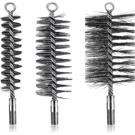 3 Pcs Brosses De Ramonage Cheminée Brosse De Chaudière De Chauffage Métallique Goupillon À Tuyau De Poêle Rond, Brosse De Cheminée En Fil D'Acier Robuste (30 Mm, 50 Mm, 80 Mm)