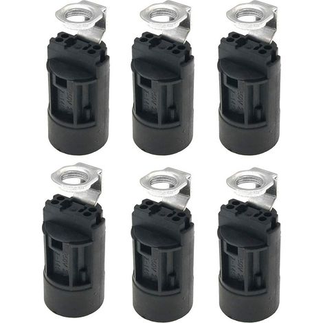 6pcs E14 Bougie Ampoule Titulaire Base De Lampe En Plastique Support De Douille De Lampe Pour Fabrication De Lampes Lustre Restauration Lampe Projet De Finition
