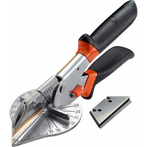 Cisaille À Onglet À Angle 45 ° -135 °, Ciseaux À Goulotte Multifonction, Outil De Coupe Quart De Rond Pour Couper Des Tuyaux En Pvc Ppr Pe, Branche, Fil. Y Compris 10 Lames De Rechange