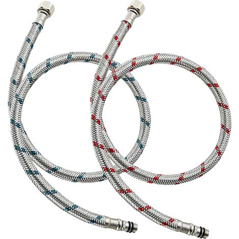 2 Pièces Flexible Robinet Cuisine G3/8 X M10 X 60cm Tuyau De Raccordement De Robinet Flexible Pour Robinet Mitigeur Évier De Salle De Bains,acier Inoxydable