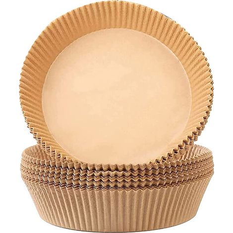 Doublure En Papier Jetable Pour Friteuse À Air, Doublures Rondes En Feuilles De Parchemin Pour Friteuse À Air Pour La Cuisson, Filtre Antiadhésif Résistant À L'Huile - Couleur Vraie 50 Comprimés