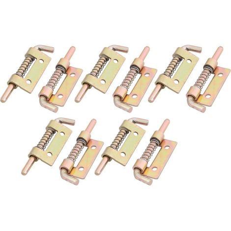 10pcs Loquet A Ressort Targette A Ressort Verrou De Porte Serrure Pour Meuble Abri De Portail Garage Fer Barillet Ton Bronze 2,2pouces Long