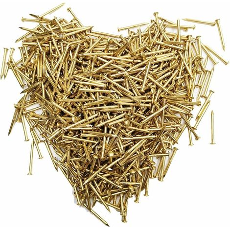 Petits Clous En Laiton, 200 Pièces 1.2x10mm Petits Clous À Tête Ronde Pour Bricolage En Bois Boîtes À Images Décoratives Accessoires Ménagers - Modou