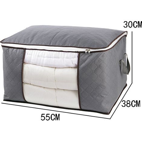 Lot De 2 Sac De Rangement Vetement , Boîte De Rangement Sous Lit Pliable, Housse Rangement Couette Organisateur De Placard, Pour Les Vêtements, Gris