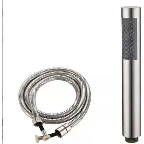 Pommeau De Douche Brossé En Acier Inoxydable 304, Pommeau De Douche À Main Résistant Aux Chutes Avec Tuyau, Argent