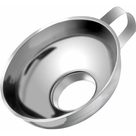 Entonnoir De Confiture En Acier Inoxydable Entonnoir À Cannelure Large À Grand Diamètre Avec Poignée Pour Pots À Bocal Large Transfert De Liquide, Liquide, Ingrédients Secs Et Poudre, Argent